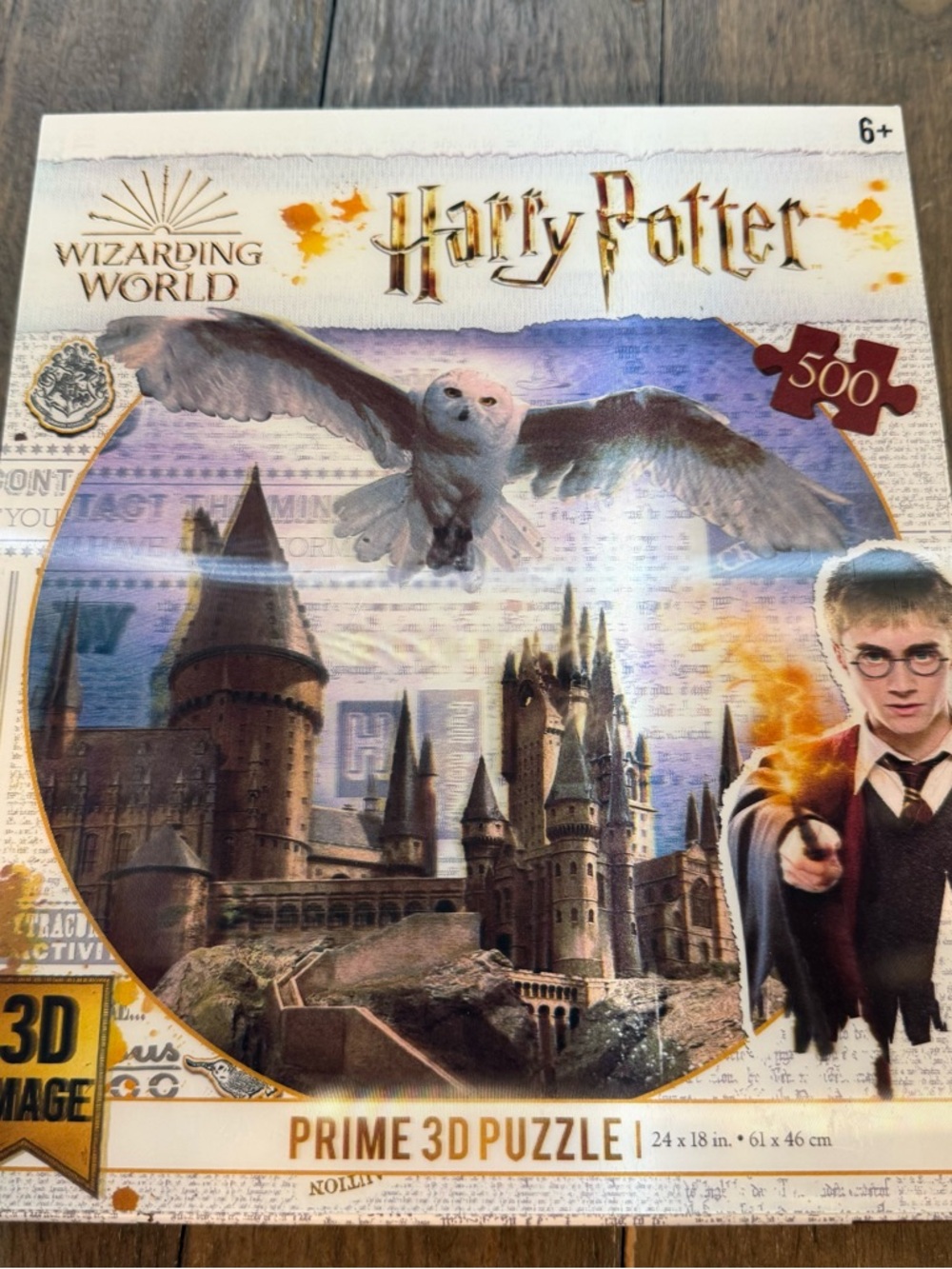 Harry Potter Prime 3D Puzzle 500 Pieces Hedwig Hogwarts Wizarding World 24 x 18‎